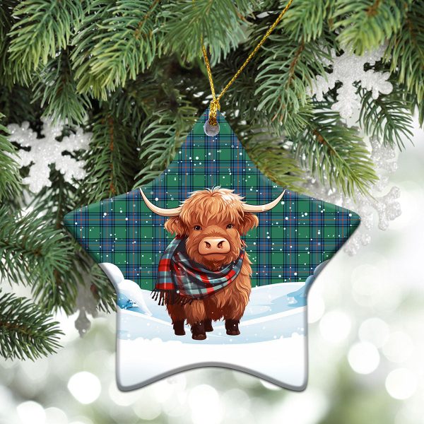 Shaw (of Sauchie) Ancient Tartan Christmas Ceramic Ornament - Highland Cows Snow Style Hot on Sale - Image 4