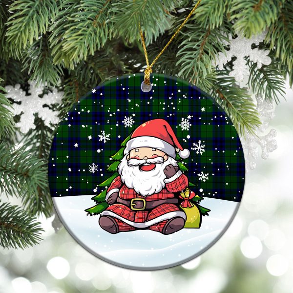 Keith Modern Tartan Christmas Ceramic Ornament - Scottish Santa Style Fashion - Image 2