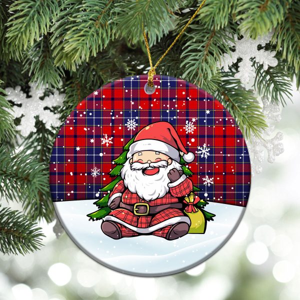 Wishart Dress Tartan Christmas Ceramic Ornament - Scottish Santa Style Online - Image 2