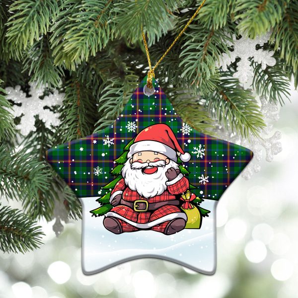Young Modern Tartan Christmas Ceramic Ornament - Scottish Santa Style Hot on Sale - Image 4