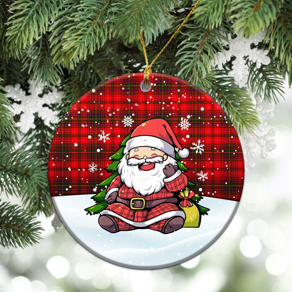 MacDougall Modern Tartan Christmas Ceramic Ornament - Scottish Santa Style Hot on Sale - Image 2
