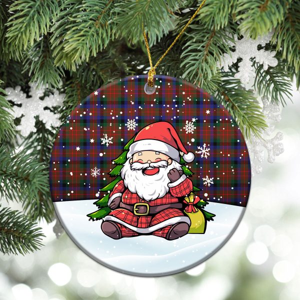 MacDuff Hunting Modern Tartan Christmas Ceramic Ornament - Scottish Santa Style Supply - Image 2