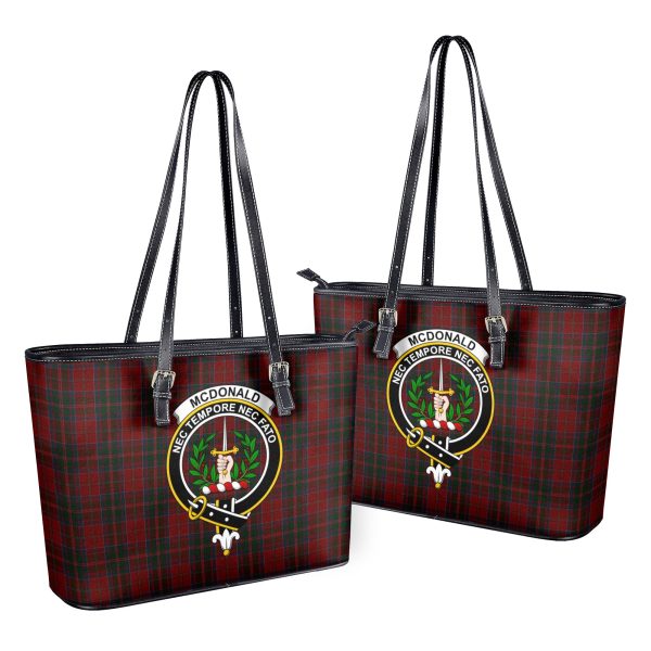 McDonald of Glencoe Tartan Crest Leather Tote Bag Online Sale