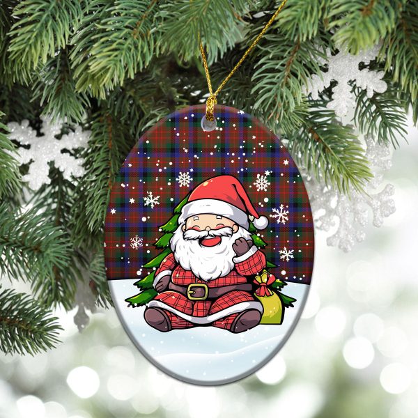 MacDuff Hunting Modern Tartan Christmas Ceramic Ornament - Scottish Santa Style Supply - Image 3
