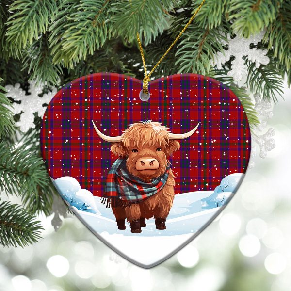 Fiddes Tartan Christmas Ceramic Ornament - Highland Cows Snow Style Cheap - Image 5