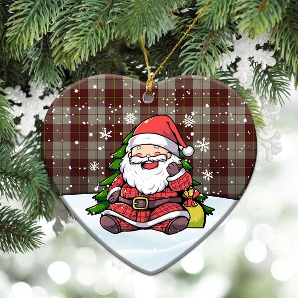 Cunningham Burgundy Dancers Tartan Christmas Ceramic Ornament - Scottish Santa Style Online now - Image 5