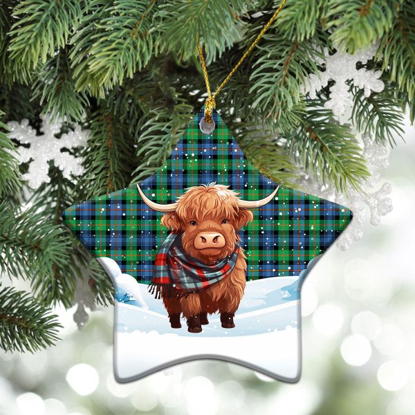Murray of Atholl Ancient Tartan Christmas Ceramic Ornament - Highland Cows Snow Style Online - Image 4
