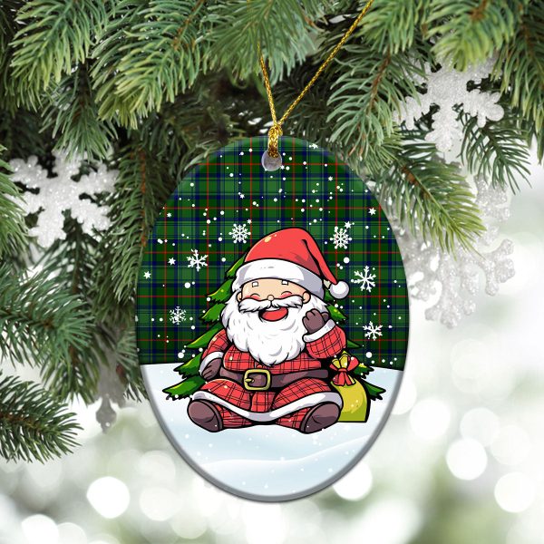 Cranstoun Tartan Christmas Ceramic Ornament - Scottish Santa Style Online Hot Sale - Image 3