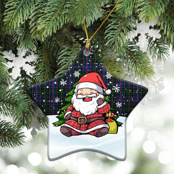 Cooper Tartan Christmas Ceramic Ornament - Scottish Santa Style Online Sale - Image 4