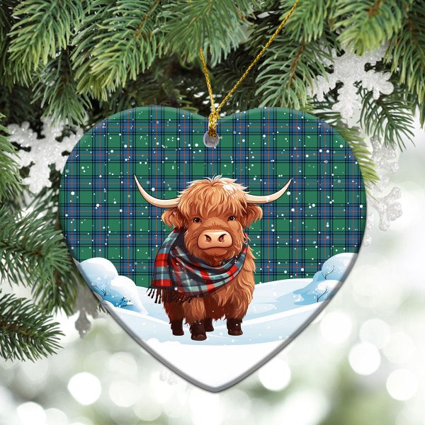 Shaw (of Sauchie) Ancient Tartan Christmas Ceramic Ornament - Highland Cows Snow Style Hot on Sale - Image 5