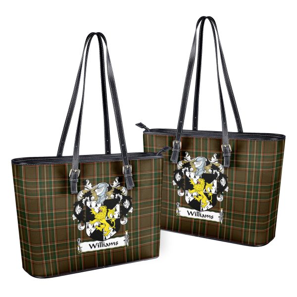 Williams Tartan Crest Leather Tote Bag Fashion