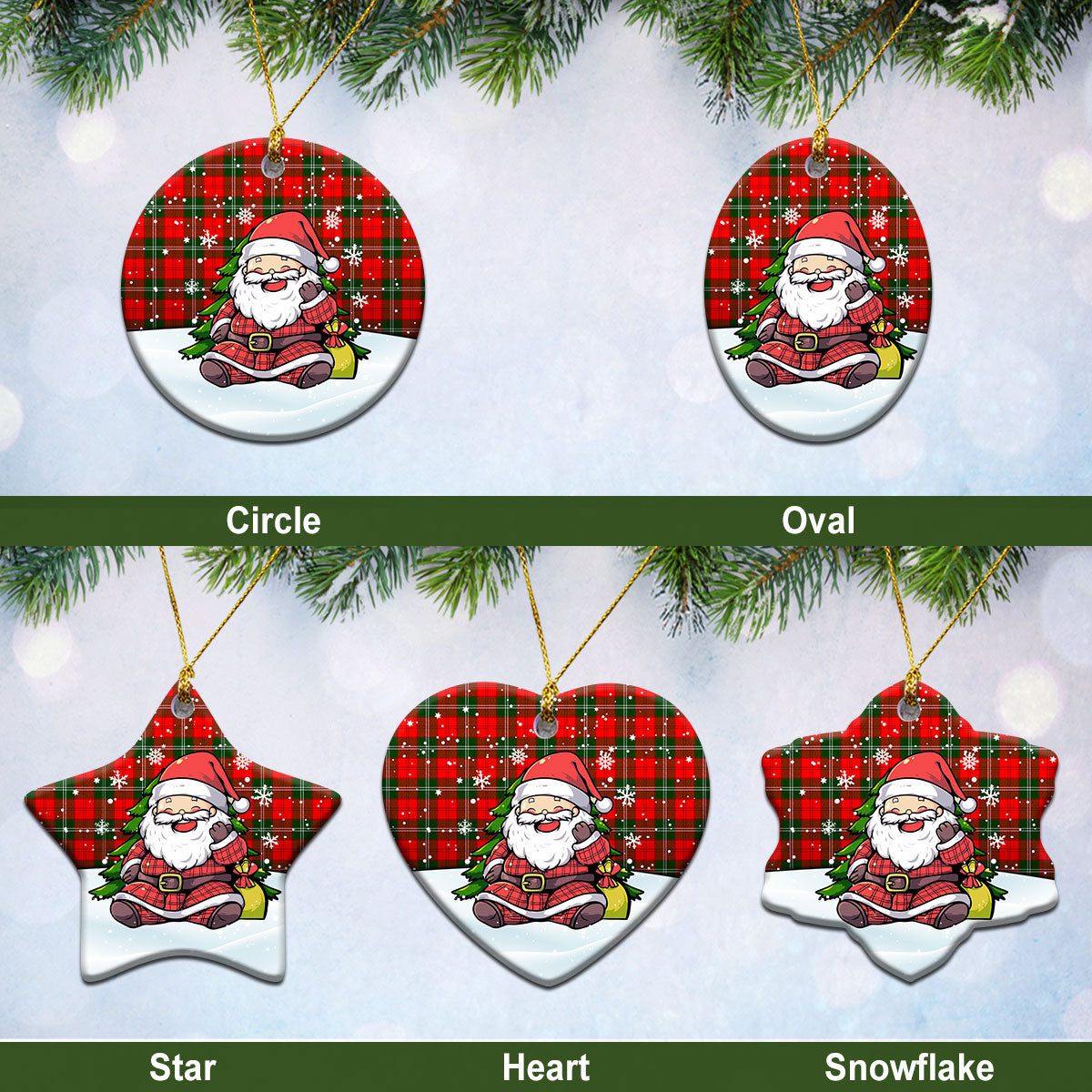 Lennox Tartan Christmas Ceramic Ornament – Scottish Santa Style Online