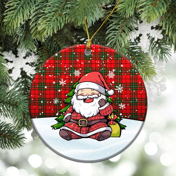 MacAulay Modern Tartan Christmas Ceramic Ornament - Scottish Santa Style For Discount - Image 2