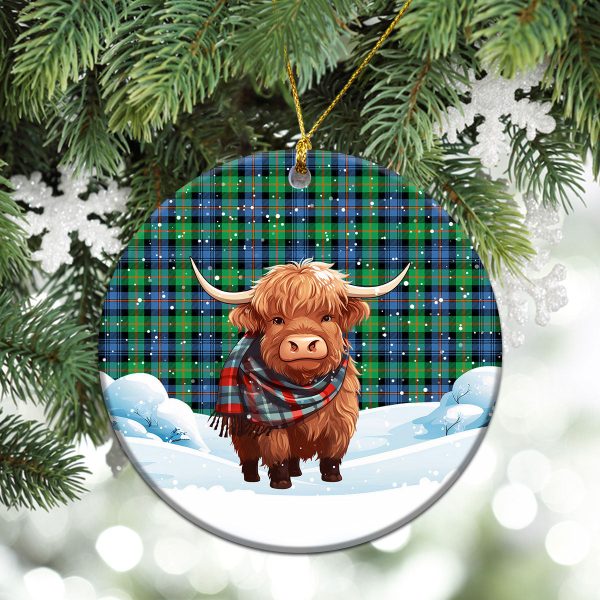 Murray of Atholl Ancient Tartan Christmas Ceramic Ornament - Highland Cows Snow Style Online - Image 2