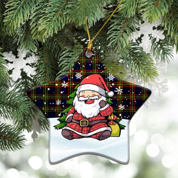 McLellan Modern Tartan Christmas Ceramic Ornament - Scottish Santa Style For Discount - Image 4