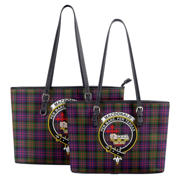 MacDonald Modern Tartan Crest Leather Tote Bag Supply - Image 4