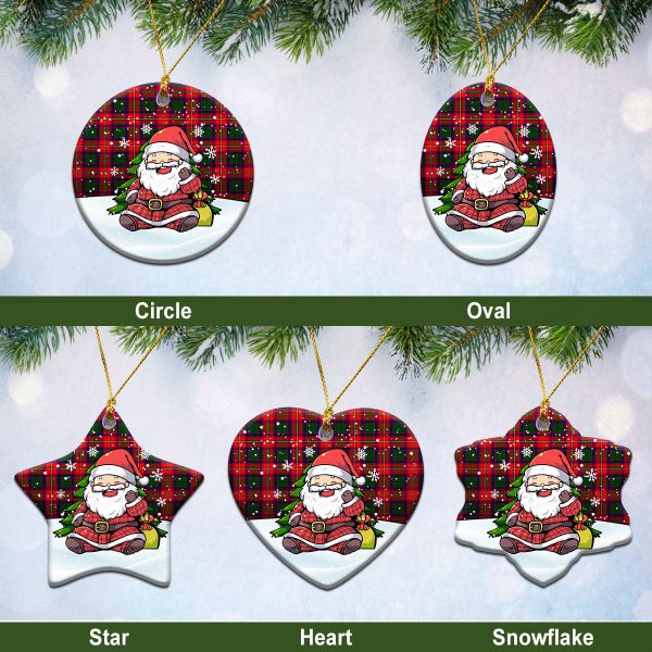Riddell Tartan Christmas Ceramic Ornament - Scottish Santa Style Online Hot Sale