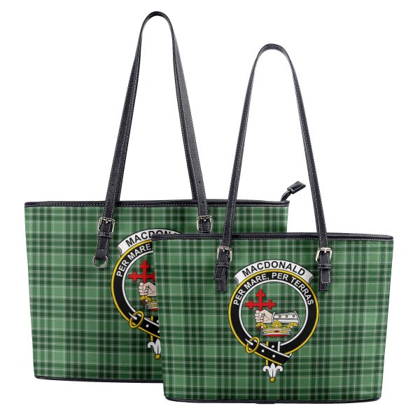 MacDonald Lord of the Isles Hunting Tartan Crest Leather Tote Bag Discount - Image 4