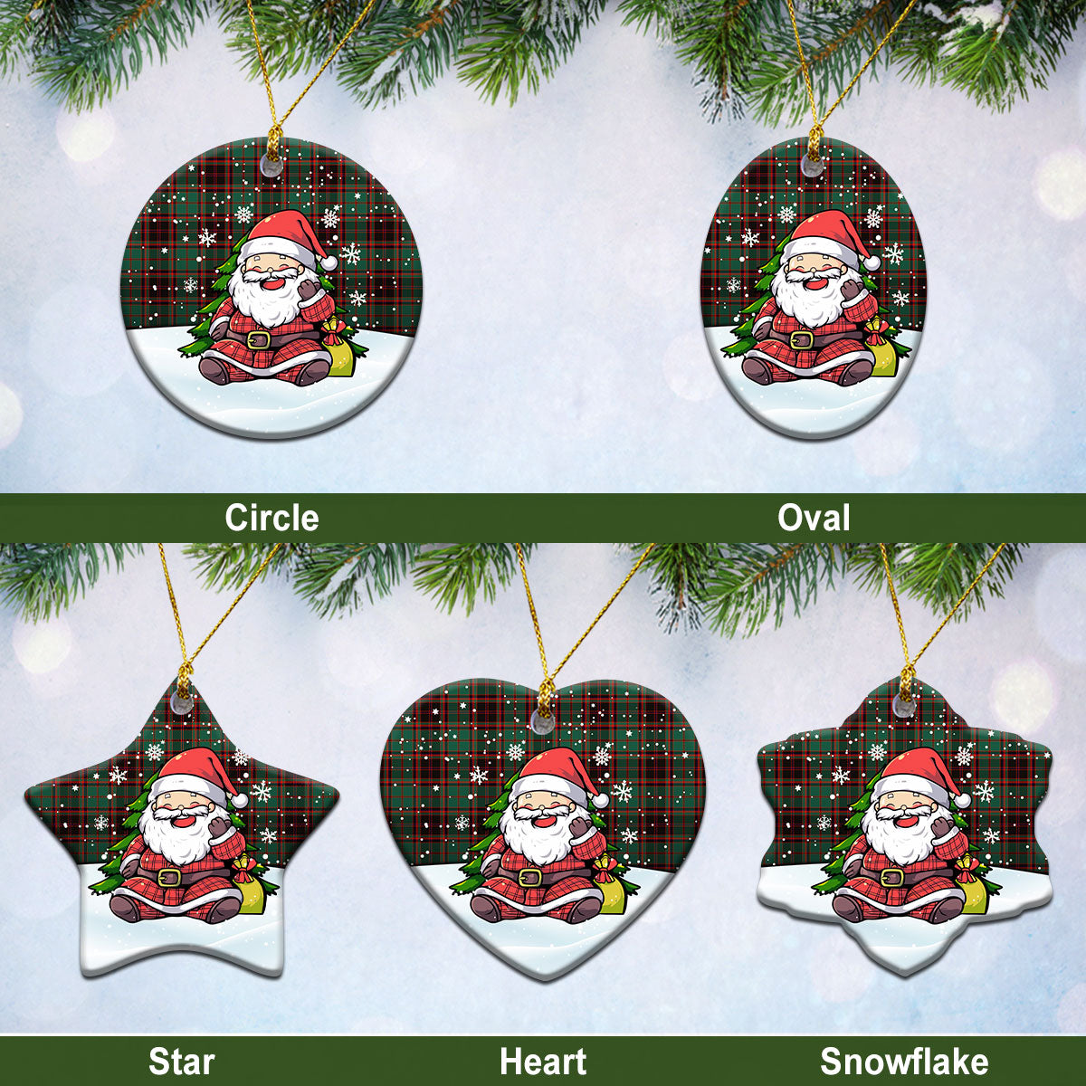 Buchan Ancient Tartan Christmas Ceramic Ornament – Scottish Santa Style on Sale