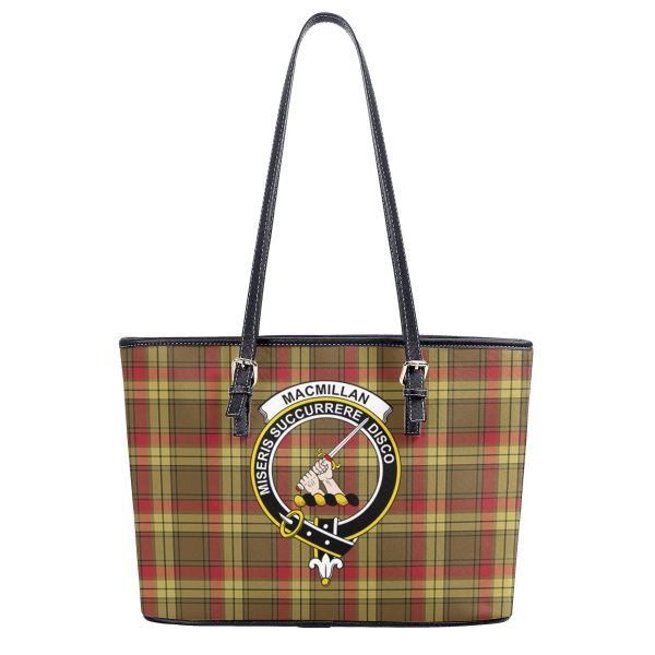 MacMillan Old Weathered Tartan Crest Leather Tote Bag on Sale - Image 2