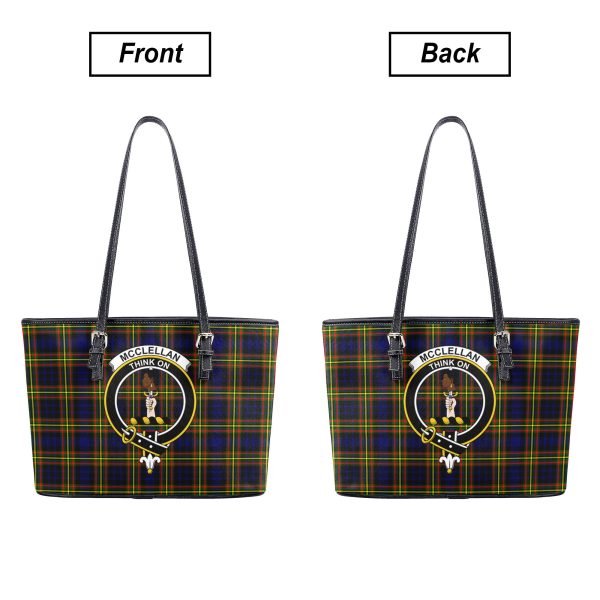 McClellan Modern Tartan Crest Leather Tote Bag Online Sale - Image 3