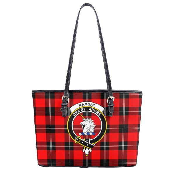 Ramsay Modern Tartan Crest Leather Tote Bag For Cheap - Image 2