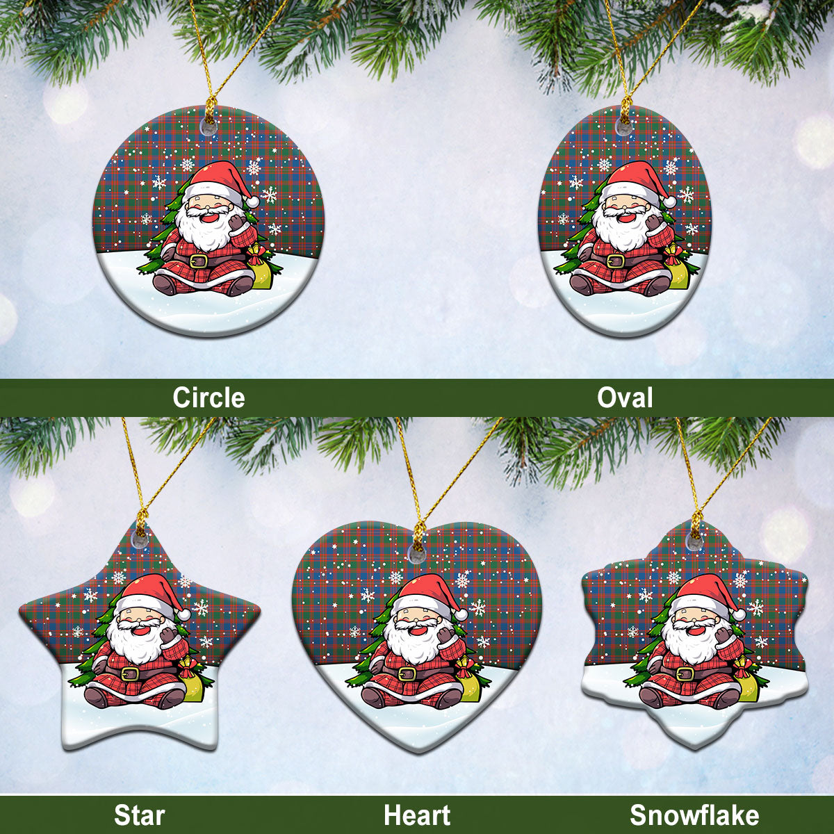 McIntyre Ancient Tartan Christmas Ceramic Ornament – Scottish Santa Style Online Sale