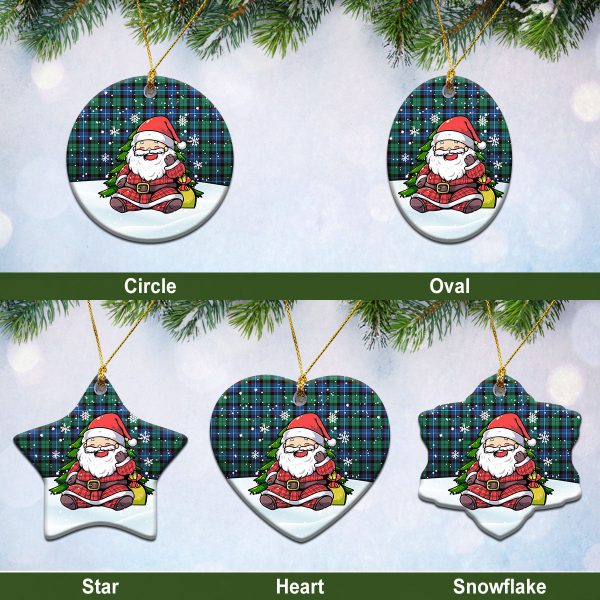 Hunter Ancient Tartan Christmas Ceramic Ornament - Scottish Santa Style Online Hot Sale