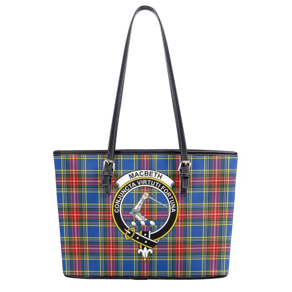 MacBeth Modern Tartan Crest Leather Tote Bag Online Sale - Image 2