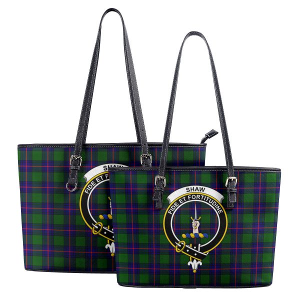 Shaw Modern Tartan Crest Leather Tote Bag on Sale - Image 4