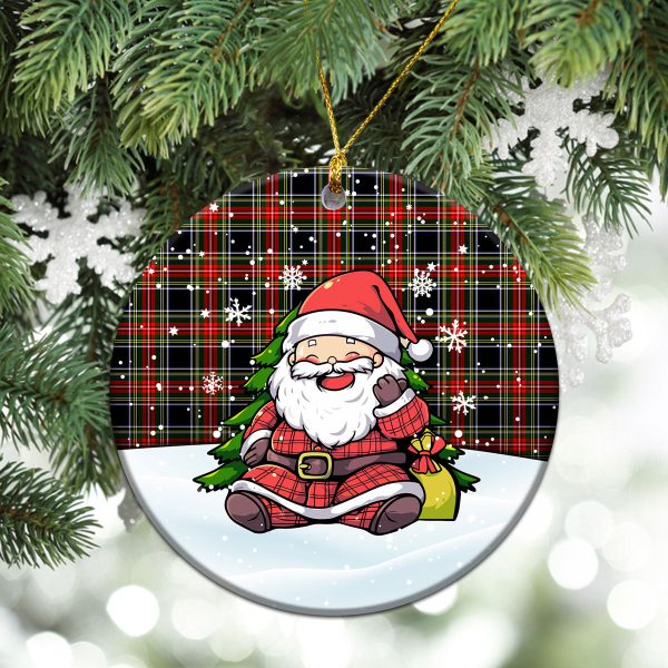 Stewart Black Tartan Christmas Ceramic Ornament - Scottish Santa Style Cheap - Image 2