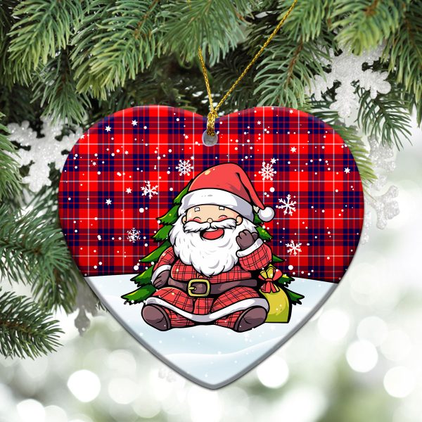 Hamilton Modern Tartan Christmas Ceramic Ornament - Scottish Santa Style For Discount - Image 5