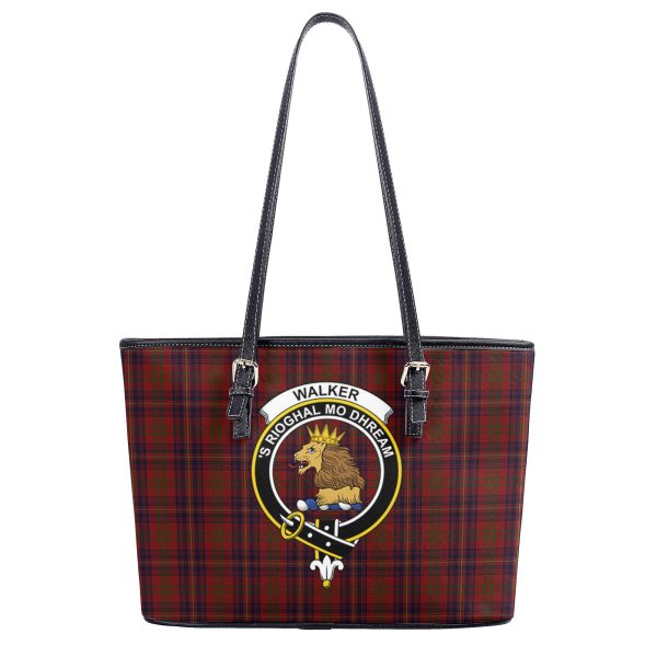 Walker Tartan Crest Leather Tote Bag For Discount - Image 2