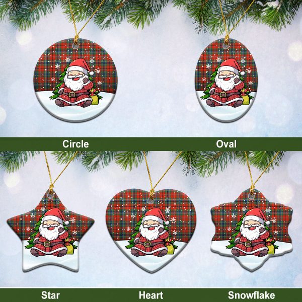 McLean of Duart Ancient Tartan Christmas Ceramic Ornament - Scottish Santa Style For Cheap