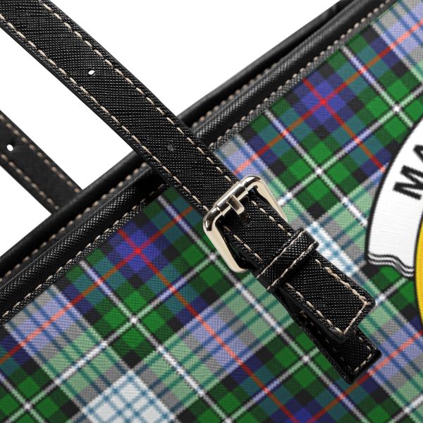 MacKenzie Dress Modern Tartan Crest Leather Tote Bag For Discount - Image 5