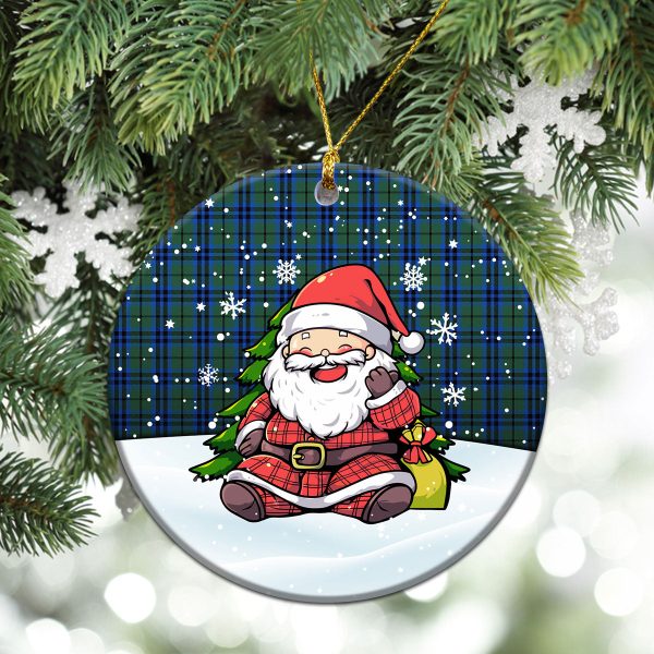 Marshall Tartan Christmas Ceramic Ornament - Scottish Santa Style For Sale - Image 2