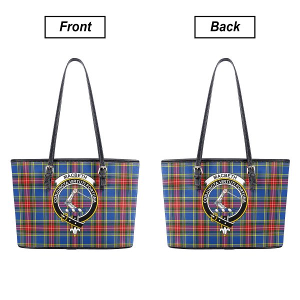 MacBeth Modern Tartan Crest Leather Tote Bag Online Sale - Image 3