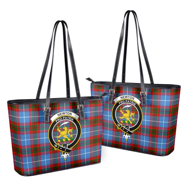 Newton Tartan Crest Leather Tote Bag Discount