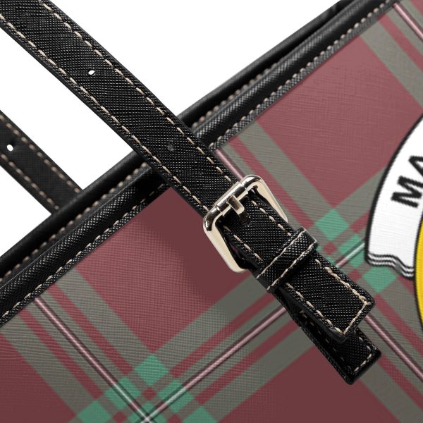 MacGregor Hunting Ancient Tartan Crest Leather Tote Bag For Cheap - Image 5