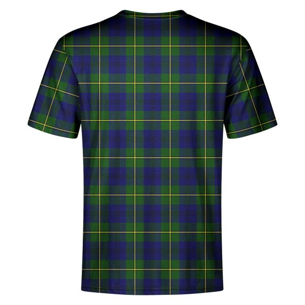 Johnston of Caskieben Tartan Crest T-shirt For Sale - Image 2