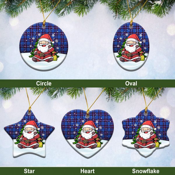 Elliot Modern Tartan Christmas Ceramic Ornament - Scottish Santa Style Supply