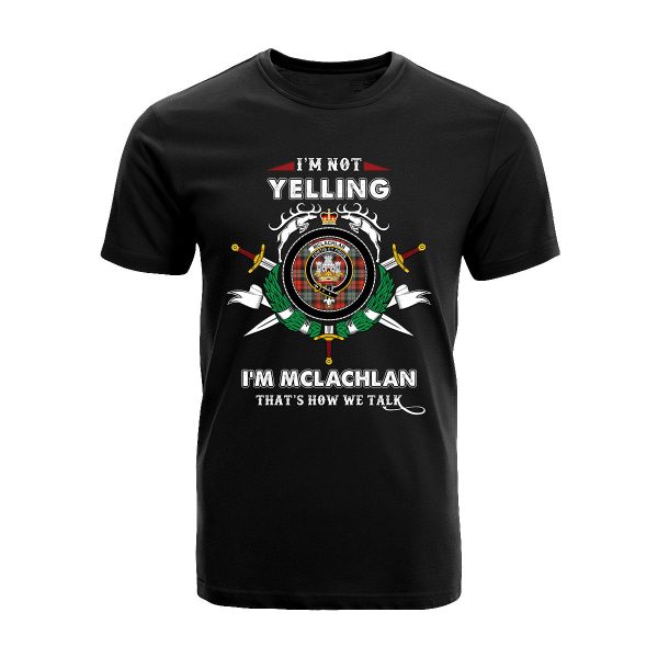 McLachlan Weathered Tartan Crest T-shirt - I m not yelling style Sale