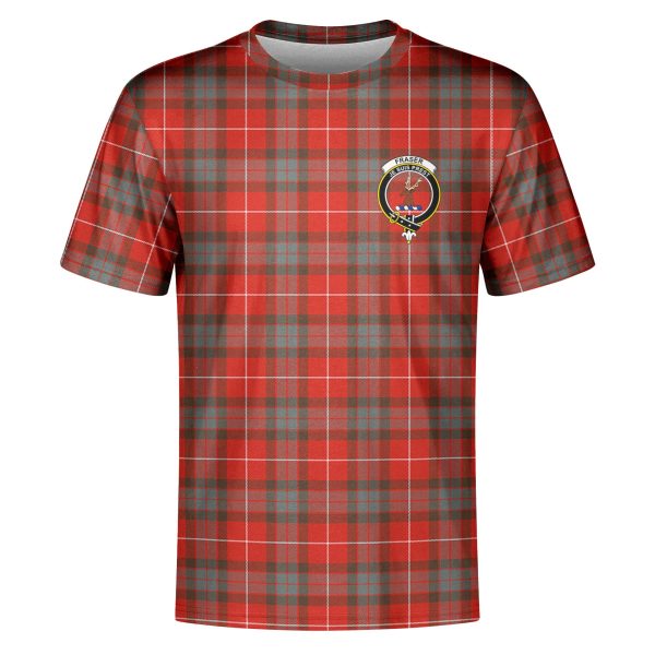 Fraser (of Lovat) Weathered Tartan Crest T-shirt Cheap