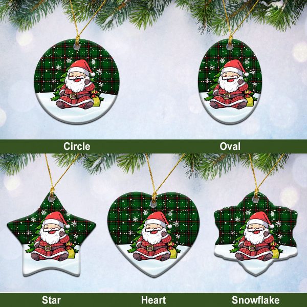 Primrose Tartan Christmas Ceramic Ornament - Scottish Santa Style Online Hot Sale