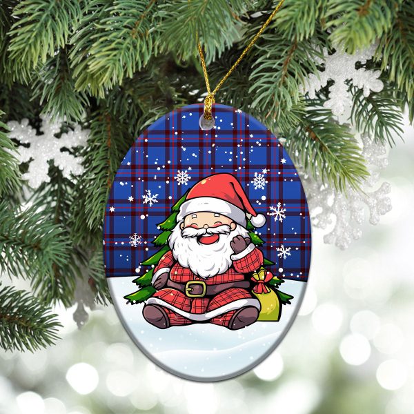 Elliott Modern Tartan Christmas Ceramic Ornament - Scottish Santa Style Online Sale - Image 3