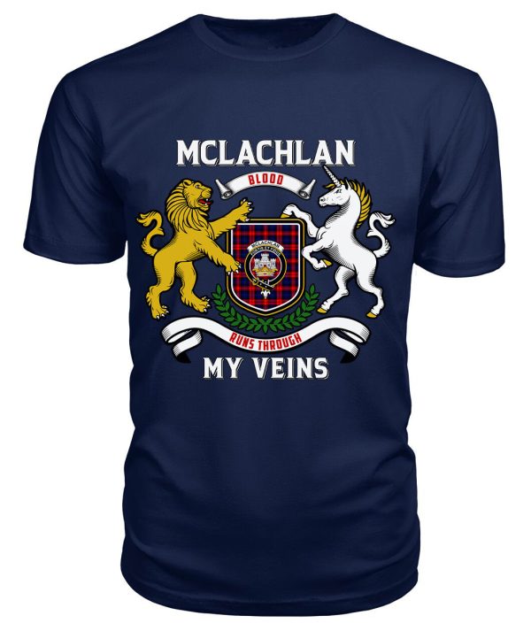 McLachlan Modern Tartan Crest 2D T-shirt - Blood Runs Through My Veins Style For Sale - Image 5