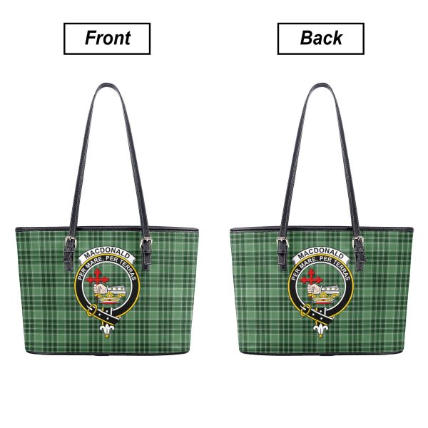 MacDonald Lord of the Isles Hunting Tartan Crest Leather Tote Bag Discount - Image 3
