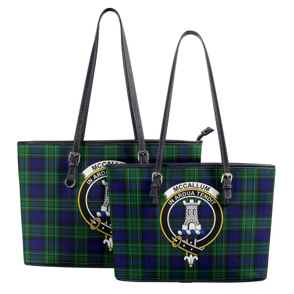 McCallum Modern Tartan Crest Leather Tote Bag Fashion - Image 4