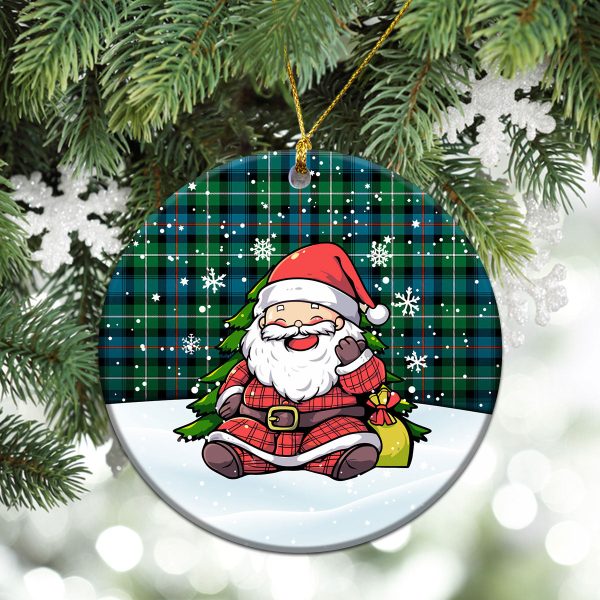 MacKenzie Ancient Tartan Christmas Ceramic Ornament - Scottish Santa Style Fashion - Image 2