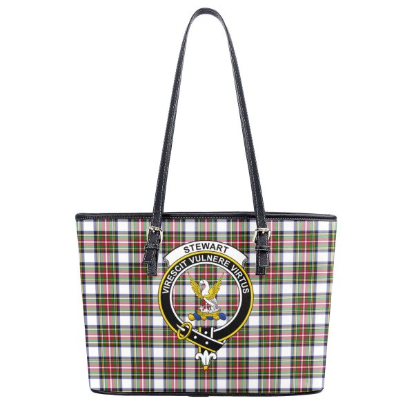 Stewart Dress Modern Tartan Crest Leather Tote Bag Cheap - Image 2